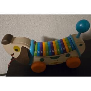 LeapFrog Wooden AlphaPup interactive learning toy.